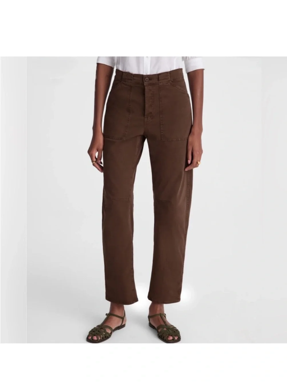 Madewell Womens Darted Double Barrel Pants - Chocolate Brown - Picture 1 of 14